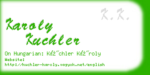 karoly kuchler business card